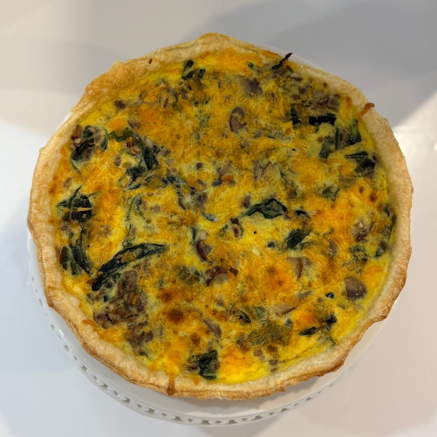 Mushroom & Caramelized Onion Cheddar Quiche