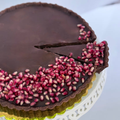 Chocolate Raspberry Pomegranate Tart