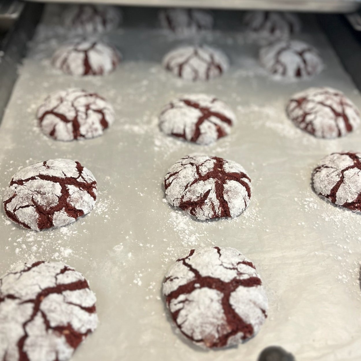 Red Velvet Crinkle Cookies