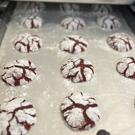 Red Velvet Crinkle Cookies
